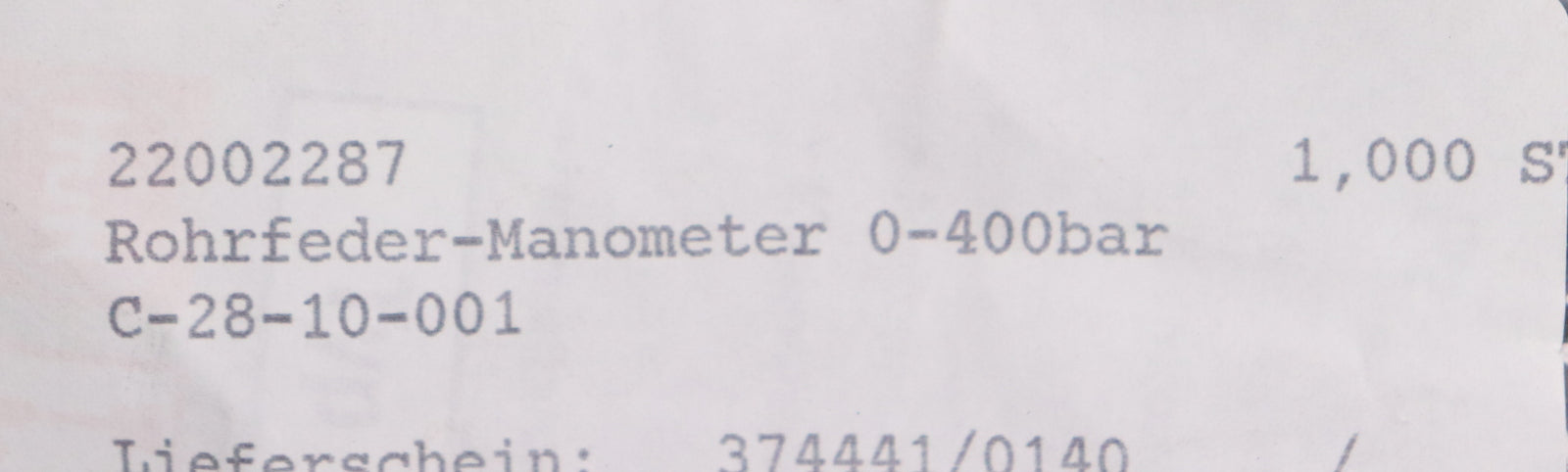 Bild des Artikels DOPAG-Rohrfeder-Manometer-0-400bar-C-28-10-001-Cl.-2.5-316SS-G1/2"-Ø-63mm