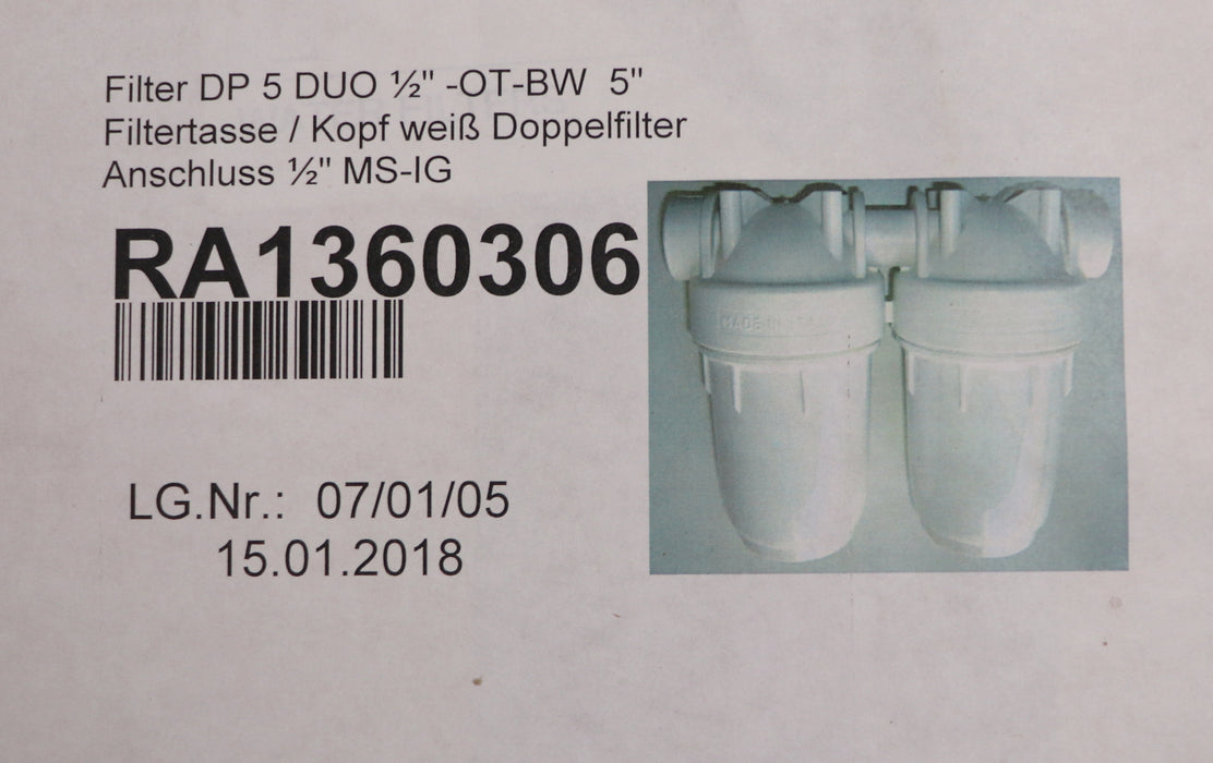 Bild des Artikels ATLAS-FILTRI-2-fach-Filtergehäuse-unter-Küchenspüle-DP-5-DUO-1/2"---OT--BW-5"