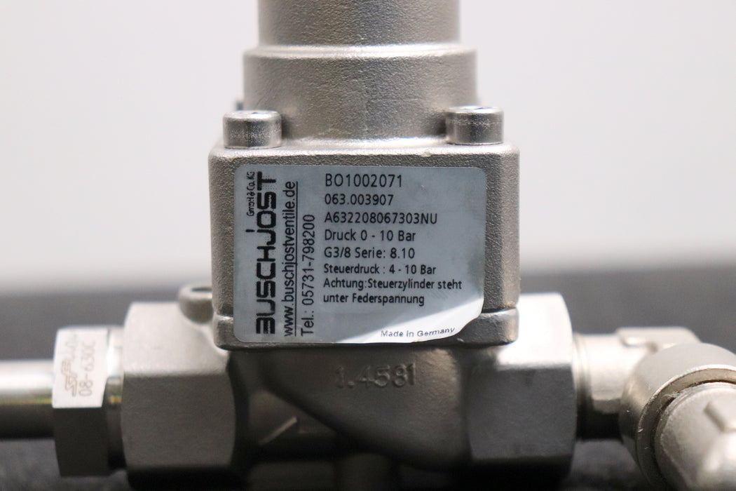 Bild des Artikels BUSCHJOST-Absperrventil-063.003907-Druck-0-10bar-G3/8"-Steuerdruck-4-10bar