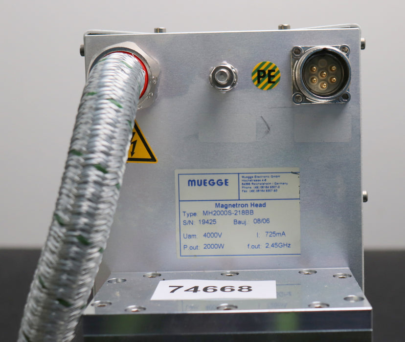 Bild des Artikels MUEGGE-Magnetron-Head-Mikrowellen-Erzeuger-MH2000S-218BB-Uam=-4000V-I=-725mA