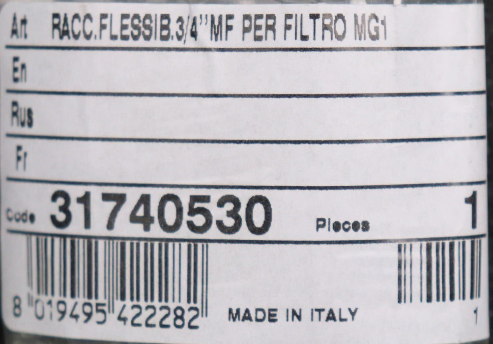 Bild des Artikels RBM-Flexibler-Anschluss-zu-MG1-3/4"-Art.Nr.-31740530-80-120mm-für-Filter-MG1