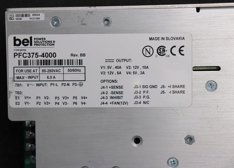 Bild des Artikels BEL-Netzteil-PFC375-4000-Rev.-BB-6A-85-250VAC-50/60Hz-gebraucht