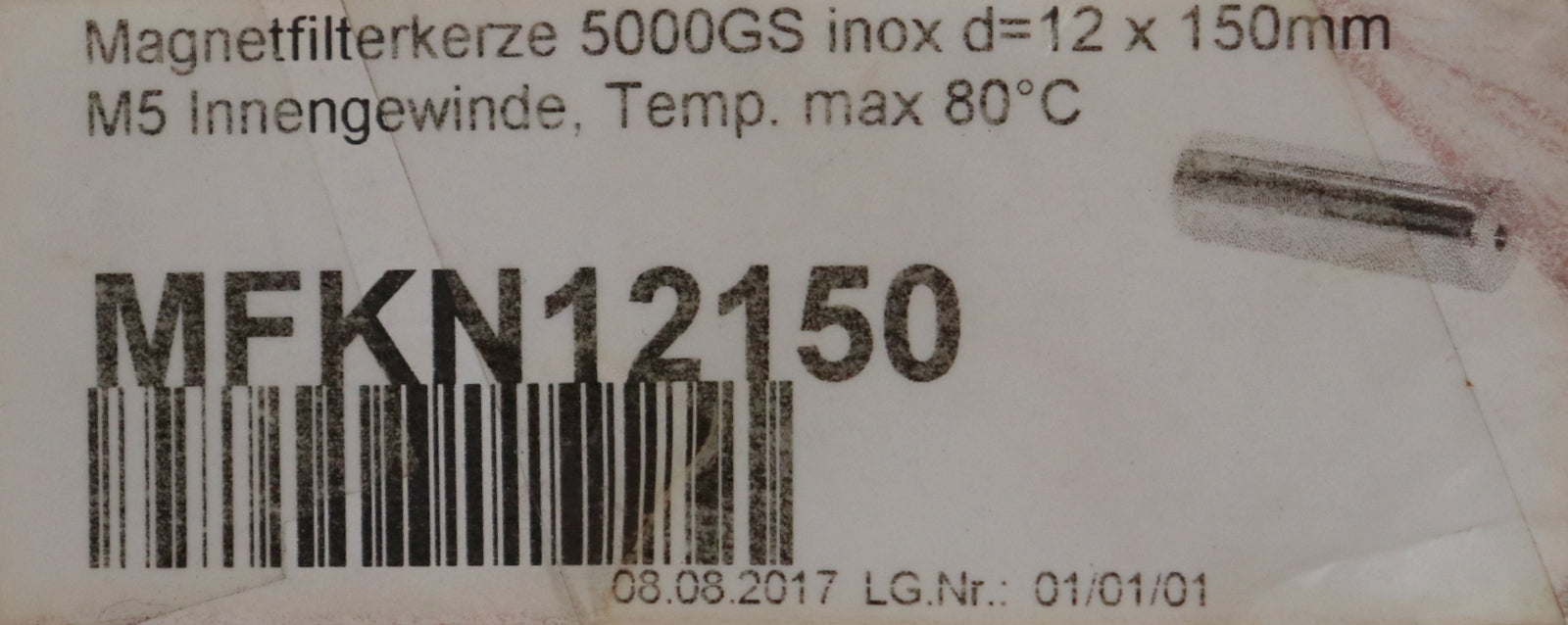 Bild des Artikels Magnetfilterkerze-MFKN12150-5000GS-Ø-12mm-Länge-150mm-Innengewinde-M5-max.-80°C