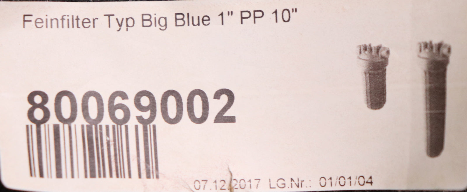 Bild des Artikels Feinfiltergehäuse-Typ-Big-Blue-1''-PP-10''-Größe-10''-Anschluß-1''-unbenutzt