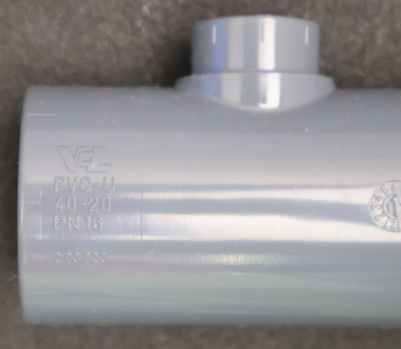 Bild des Artikels VDL-10x-T-Stück-90°-reduzierend-PVC-U-Ø-40-20mm-PN16-2-030-023-unbenutzt