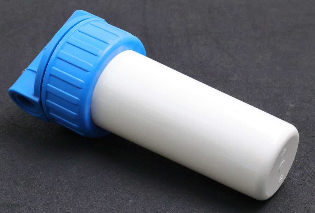 Bild des Artikels Filtergehäuse-10"-Anschluss-3/4''-Tasse-weiß-Deckel-Blau-unbenutzt