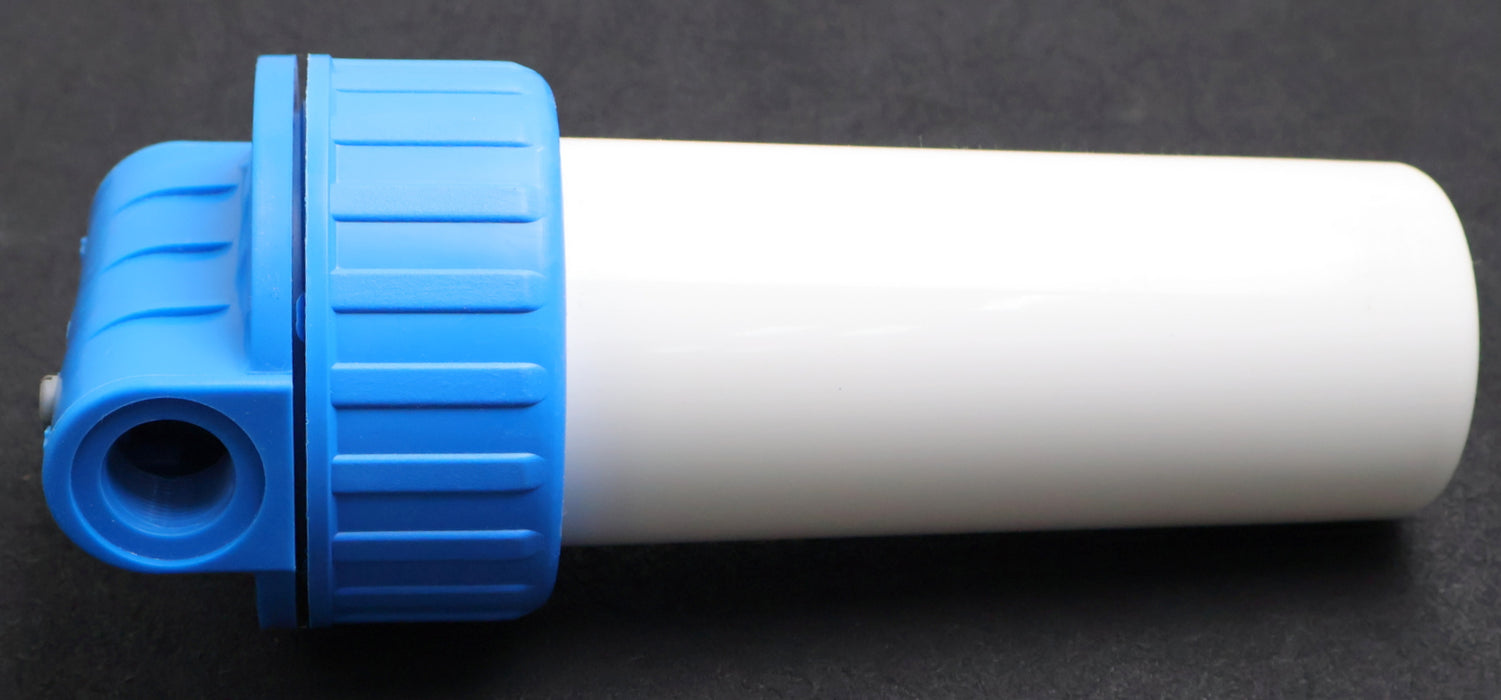 Bild des Artikels Filtergehäuse-10"-Anschluss-3/4''-Tasse-weiß-Deckel-Blau-unbenutzt