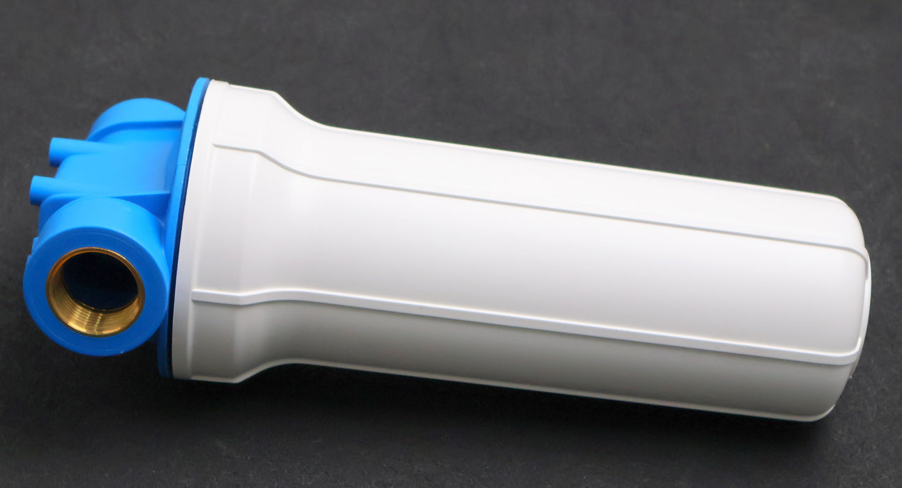 Bild des Artikels Filtergehäuse-Länge-10''-Messinganschlüsse-1''-Filtertasse-weiß-unbenutzt