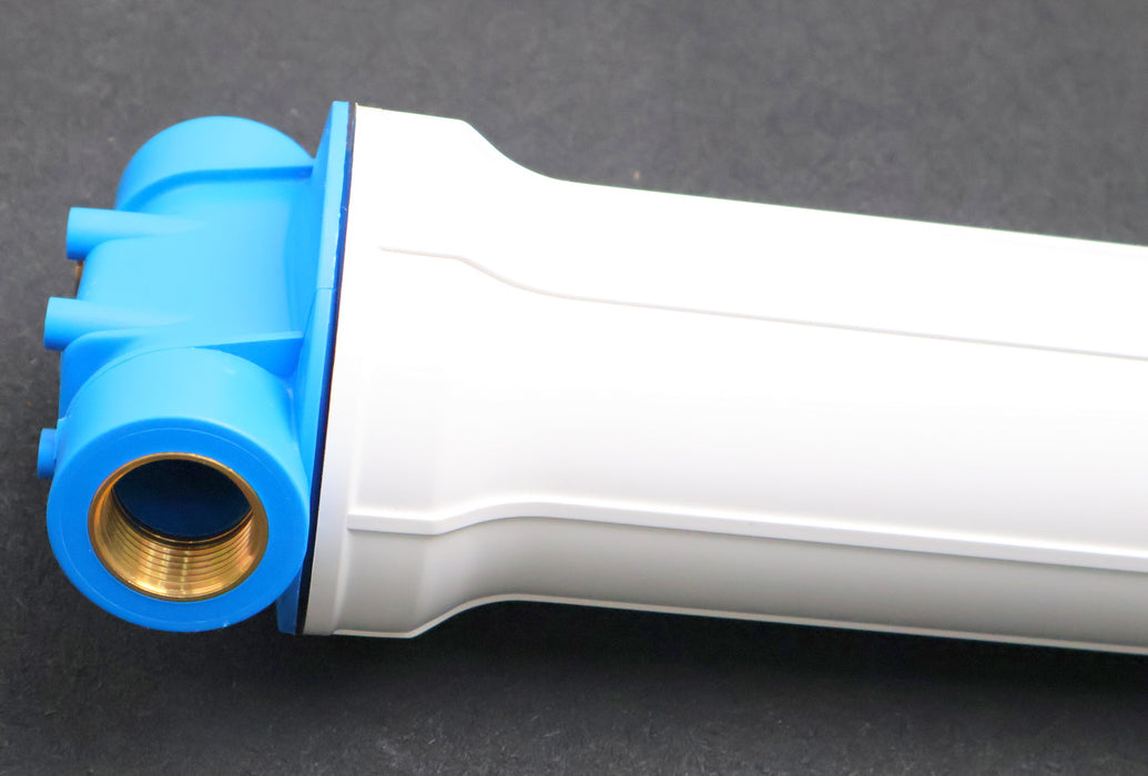 Bild des Artikels Filtergehäuse-Länge-10''-Messinganschlüsse-1''-Filtertasse-weiß-unbenutzt