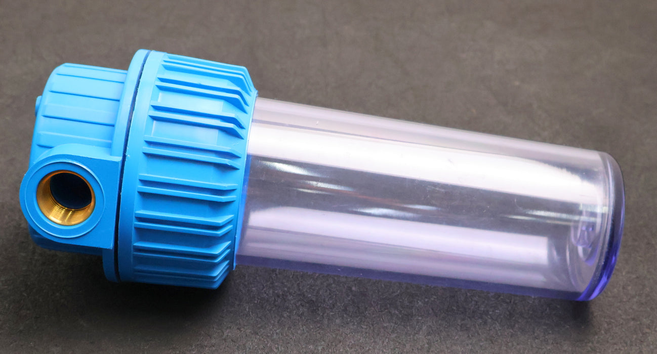 Bild des Artikels Filtergehäuse-Länge-10''-Messinganschlüsse-3/4''-Klarsichtfiltertasse-unbenutzt