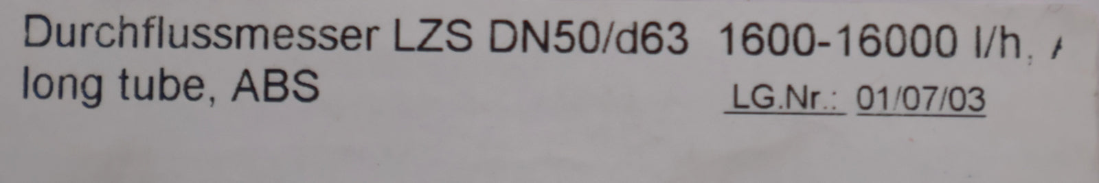 Bild des Artikels Durchflussmesser-aus-Kunststoff-LZS-50-Messbereich-1,6-16m³/h-Medium:-Wasser