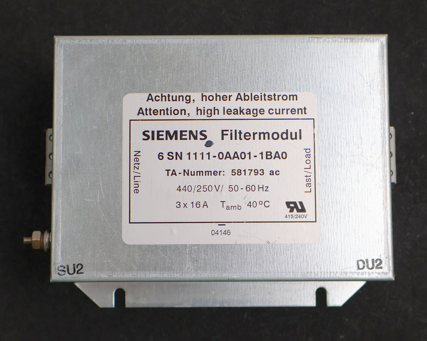 Bild des Artikels SIEMENS-Netzfilter-6SN1111-0AA01-1BA-0-4400V--50-60HZ-3x-16A-gebraucht