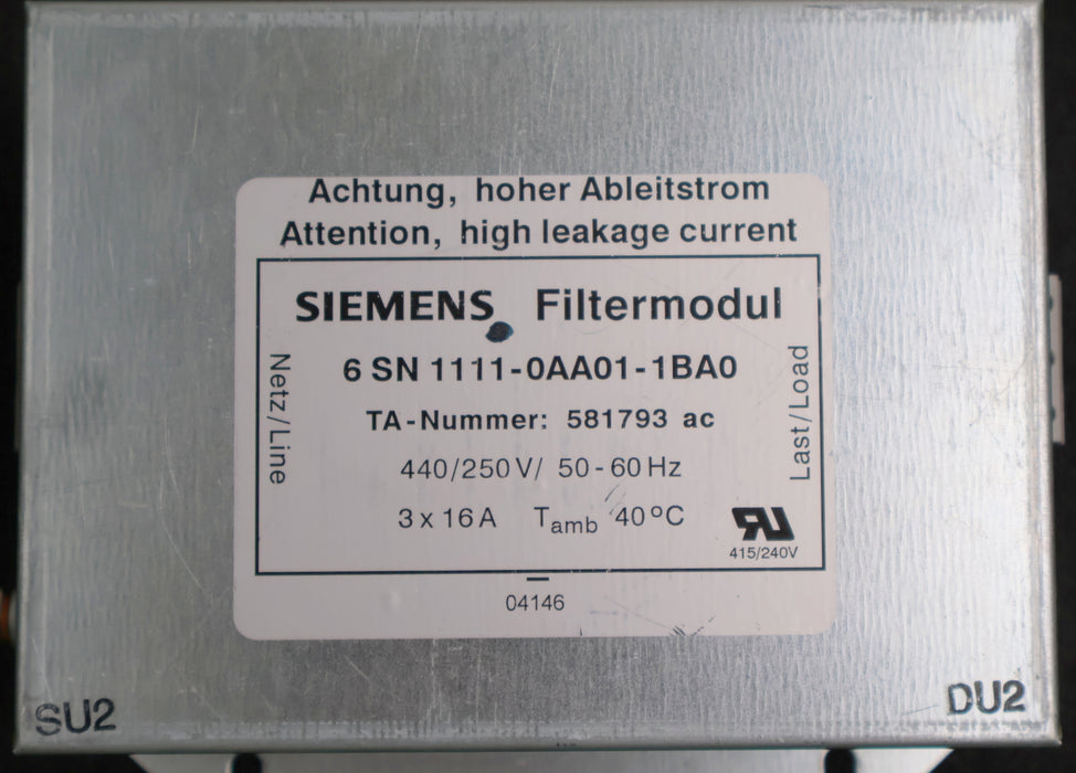 Bild des Artikels SIEMENS-Netzfilter-6SN1111-0AA01-1BA-0-4400V--50-60HZ-3x-16A-gebraucht