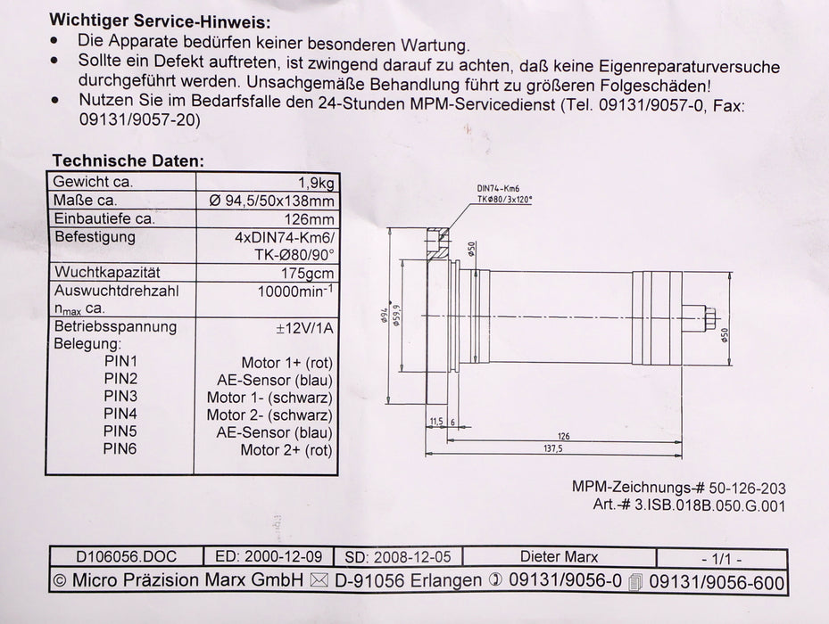 Bild des Artikels MPM-Spindeleinbau-Auswuchtapparat-3.ISB.018B.050.G.001-JUNKER-Art.Nr.-8.27559