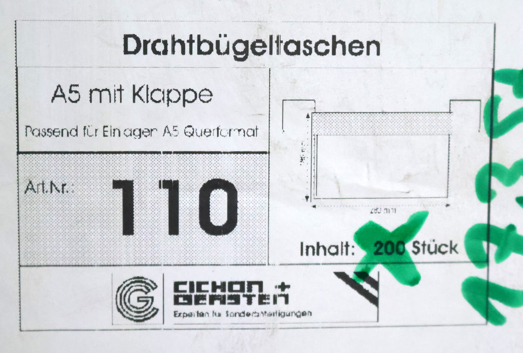 Bild des Artikels CICHON-+-GERSTEN-170x-Drahtbügeltaschen-Art.Nr.-110-A5-quer-mit-Klappe-185x280mm