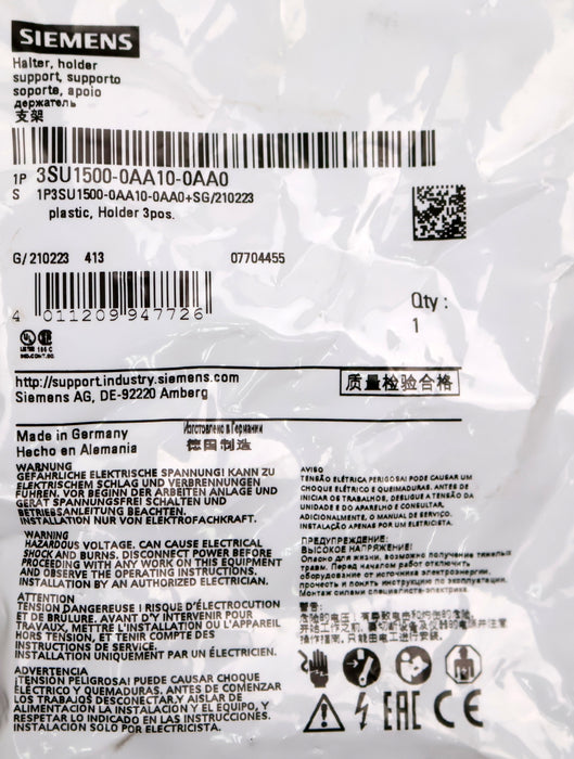 Bild des Artikels SIEMENS-17x-Halter-für-3-Module-3SU1500-0AA10-0AA0-Maße-30x40mm-unbenutzt