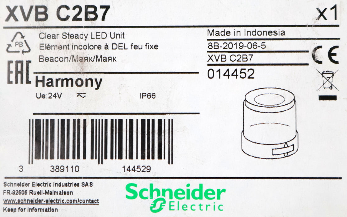 Bild des Artikels SCHNEIDER-ELECTRONIC-HARMONY-Leuchtelement-XVB-C2B7-Leuchtfarbe-Weiß-24VAC/DC