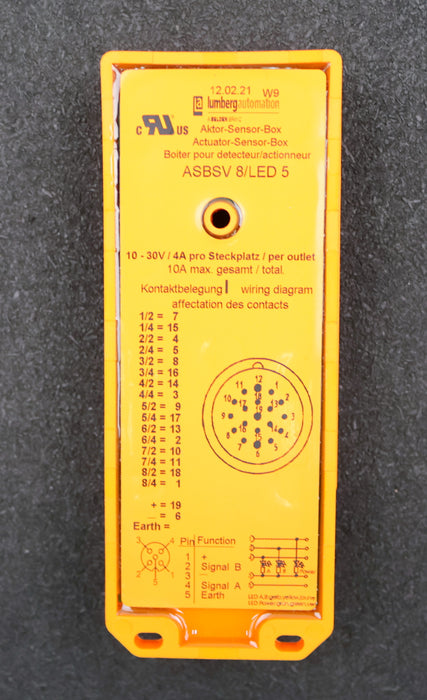 Bild des Artikels LUMBERG-Sensor/Aktorbox-passiv-ASBSV-8/LED-5-M12-Verteiler-mit-Metallgewinde