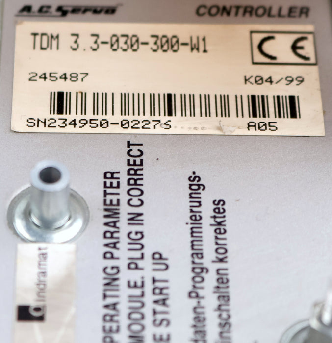 Bild des Artikels INDRAMAT-AC-Servocontroller-TDM-3.3-030-300-W1-mit-Hilfslüfter-LE5-220-gebraucht