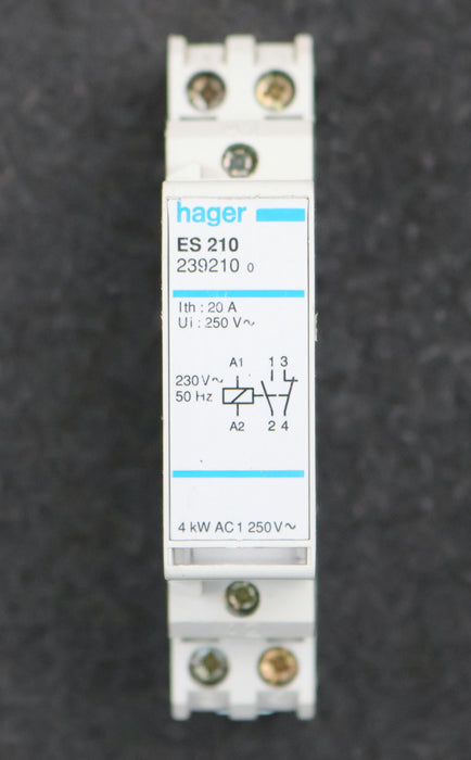 Bild des Artikels HAGER-Schütz-ES-210-239210-230VAC-50Hz-4kW-250VAC-gebraucht