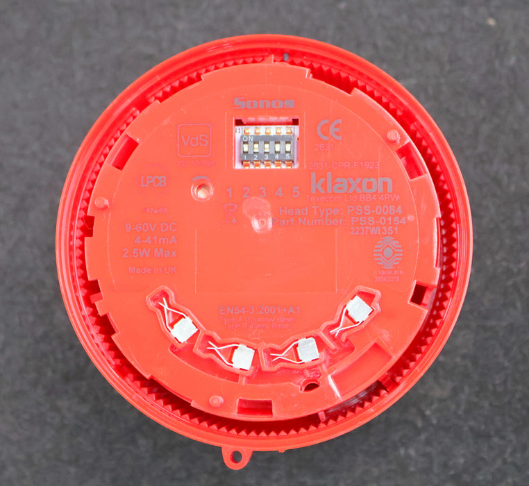 Bild des Artikels SONOS-KLAXON-Elektronischer-Signalgeber-PSS-0154-9-60VDC-4-41mA-2,5W-Farbe-Rot