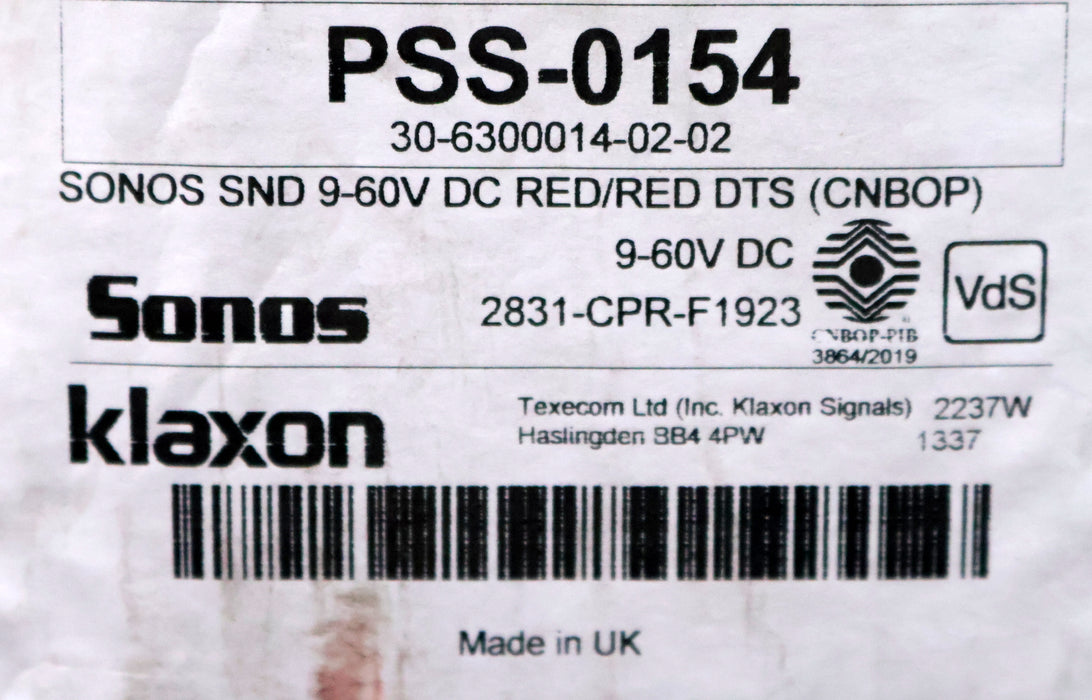 Bild des Artikels SONOS-KLAXON-Elektronischer-Signalgeber-PSS-0154-9-60VDC-4-41mA-2,5W-Farbe-Rot