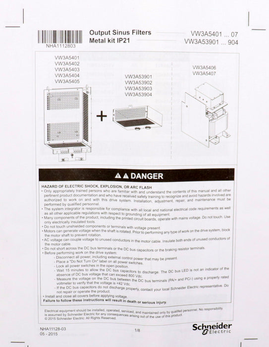 Bild des Artikels SCHNEIDER-Sinus-Filter-für-Frequenzumrichter-ALTIVAR-VW3A5407-200-480V