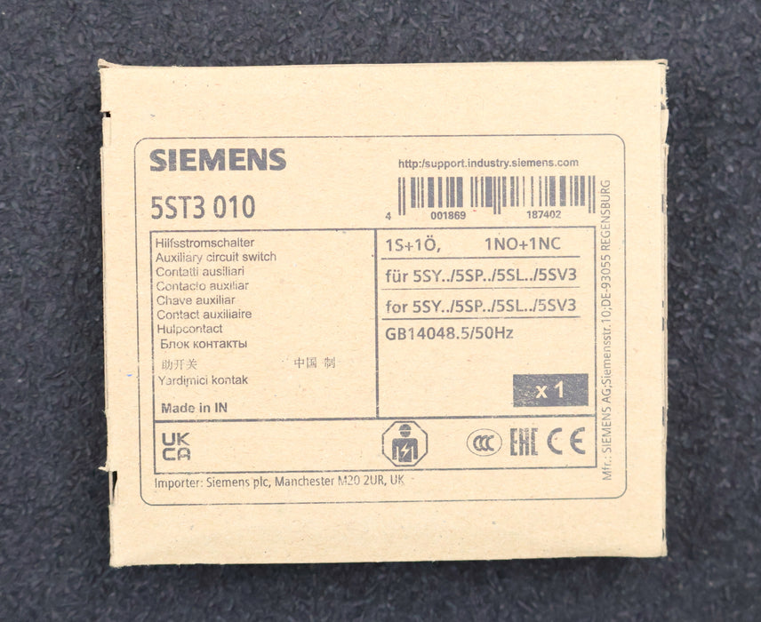 Bild des Artikels SIEMENS-2x-Hilfsstromschalter-5ST3010-1S+1Ö-1NO+1NC-unbenutzt-in-OVP