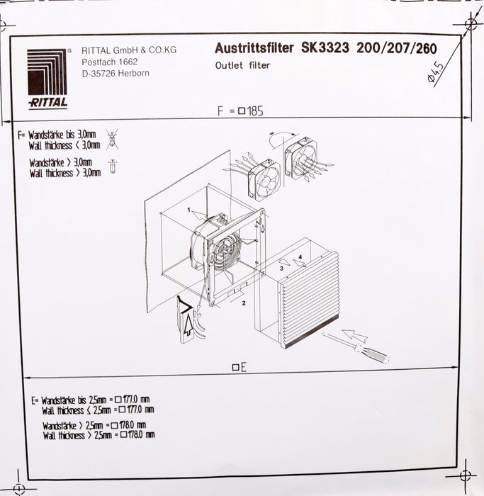Bild des Artikels RITTAL-Austrittfilter-SK3323-207-Sealed!-unbenutzt-in-OVP
