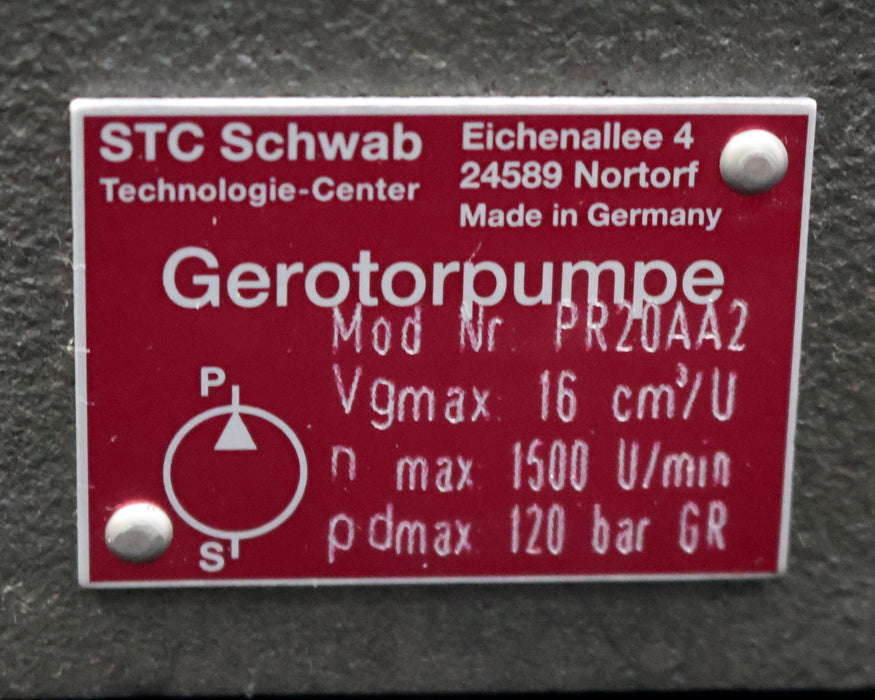 Bild des Artikels STC-SCHWAB-Gerotorpumpe-PR20BA3-Hydraulikpumpe-16cm³/U-nmax=-1500U/min