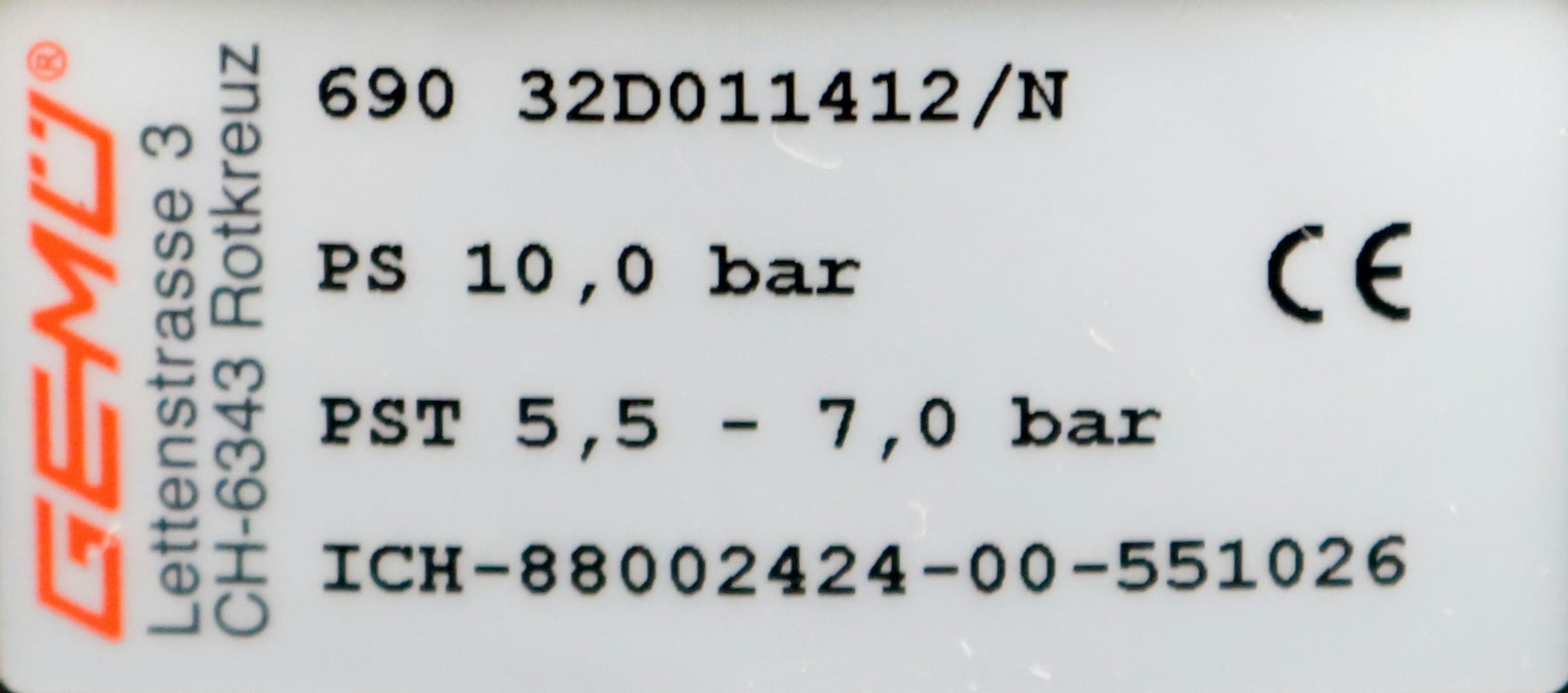 Bild des Artikels GEMÜ-Membranventil-Typ-690-32D011412/N-max.-Betriebsdruck-16bar-max.-60°C