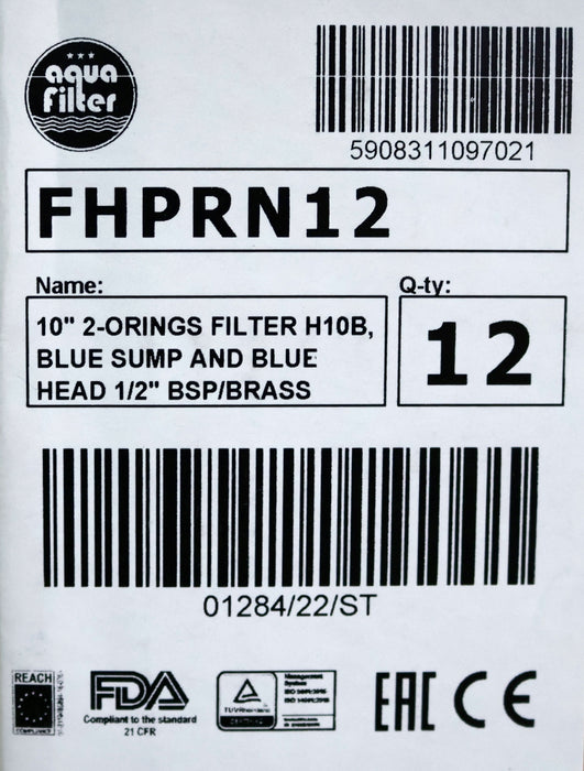 Bild des Artikels AQUA-FILTER-Filtergehäuse-FHPRN12-Länge-10''-Messinganschlüsse-1/2''-Farbe-Blau