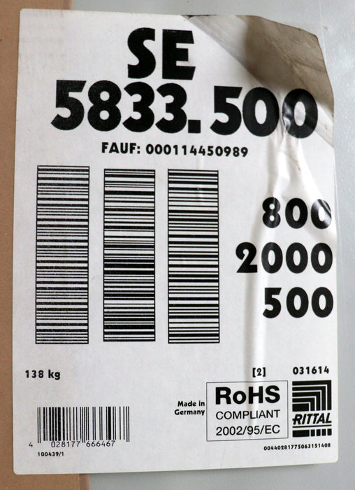 Bild des Artikels RITTAL-System-Einzelschrank-SE-8-SE-5833.500-Material:-Stahlblech-unbenutzt