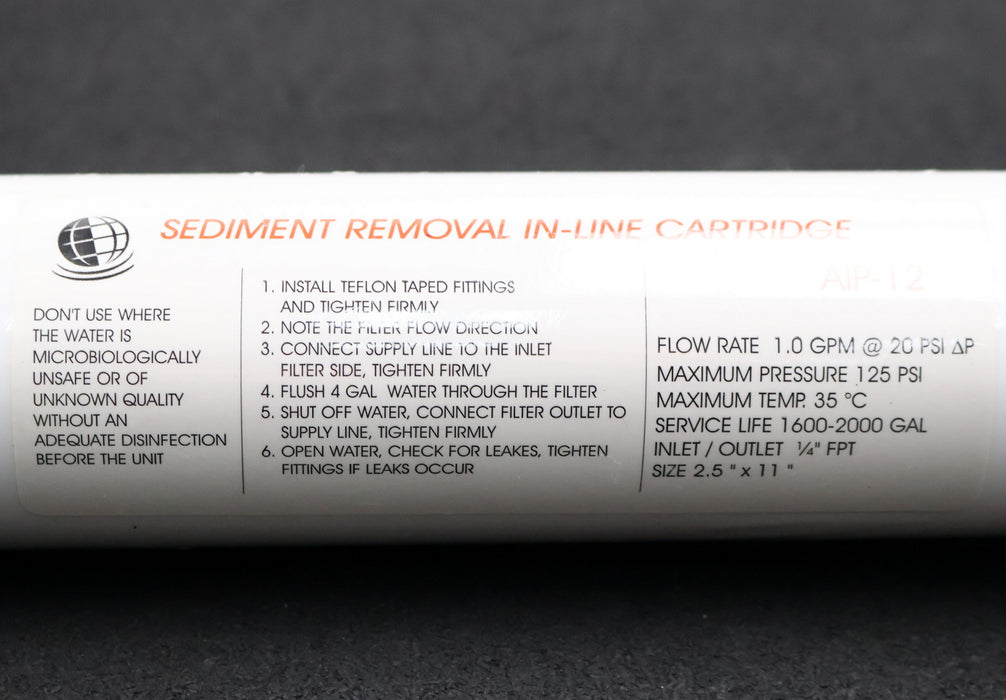 Bild des Artikels Inline-Kartusche-zur-Sedimententfernung-AIP-12-Durchfluss-1,0GPM-/-20psi