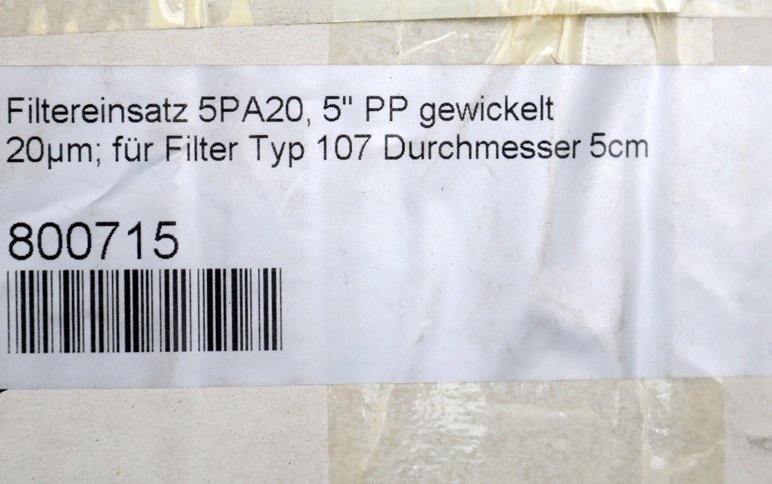 Bild des Artikels 5x-Filtereinsatz-gewickelt-5-PA-20-d-50-für-Filtertyp-107-mit-5cm-Ø-20µm-5''