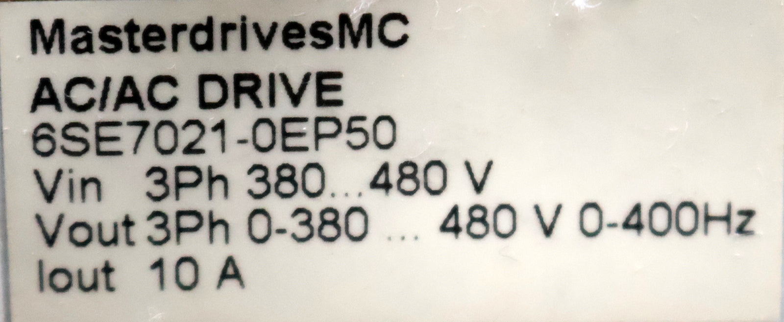 Bild des Artikels SIEMENS-Masterdrives-MC-6SE7021-0EP50-Z-Eingang-380…480VDC-50/60Hz-geprüft!