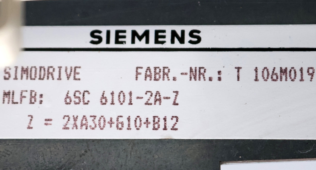 Bild des Artikels SIEMENS-SIMODRIVE-6SC6101-2A-Z-Z=-2XA30+G10+B12-mit-Platinen-gebraucht-geprüft