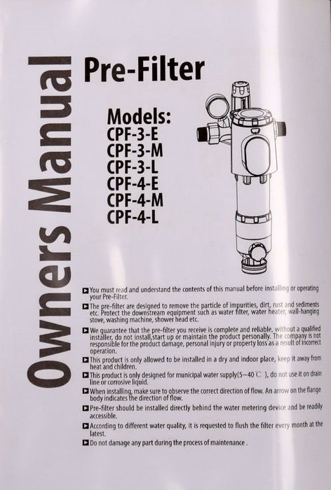 Bild des Artikels Vorfilter-CPF-3-E-90µm-Kupferanschlüsse-1''-mit-Adapter-für-3/4''-1-10bar-3m³/h