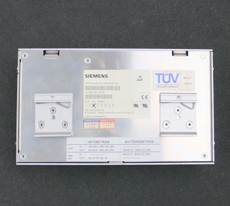 Bild des Artikels SIEMENS-SITOP-power-DC-USV-Modul-40-6EP1931-2FC01-23,5…26VDC-3A-E-Stand:-3