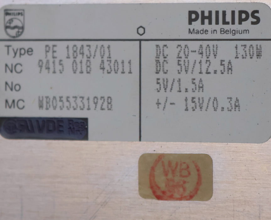 Bild des Artikels BOSCH-/-PHILIPS-Stromversorgung-Mat.Nr.-047181-209110-Typ-PE-1843/01-20-40VDC