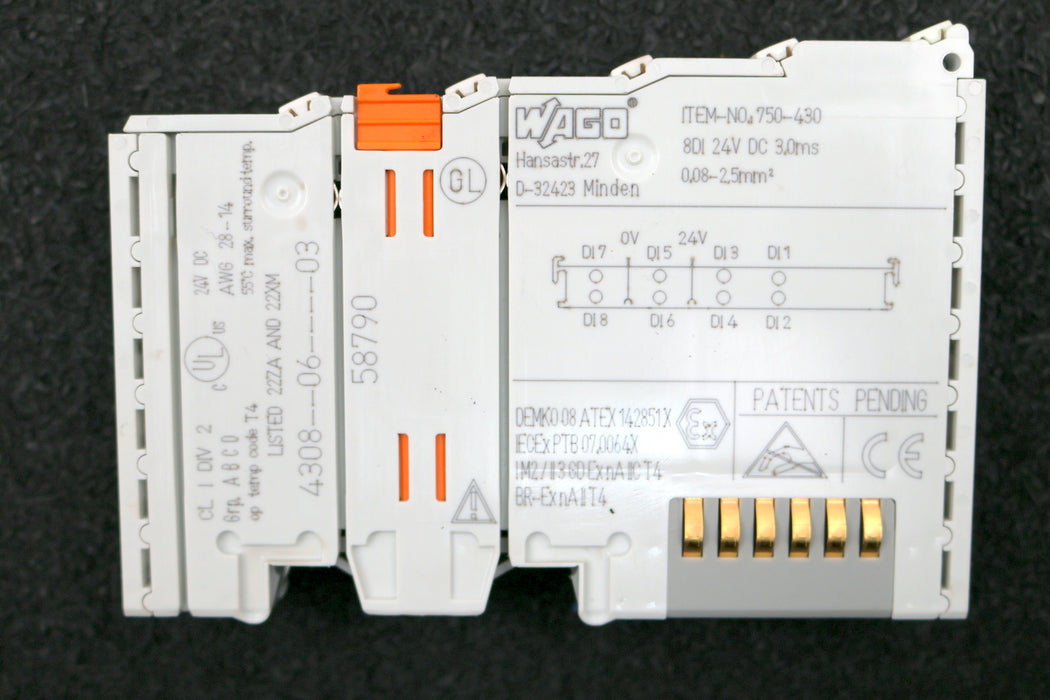 Bild des Artikels WAGO-6x-8-Kanal-Digitaleingangsklemme-Item-Nn.-750-430-8DI-24VDC-3,0ms-gebraucht