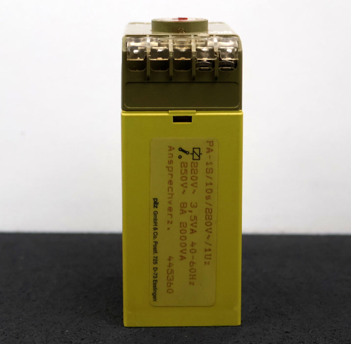 Bild des Artikels PILZ-Zeitrelais-PA-1S/10s/220VAC/1Uz-Id.Nr.-445360-220VAC-3,5VA-40-60Hz-250VAC