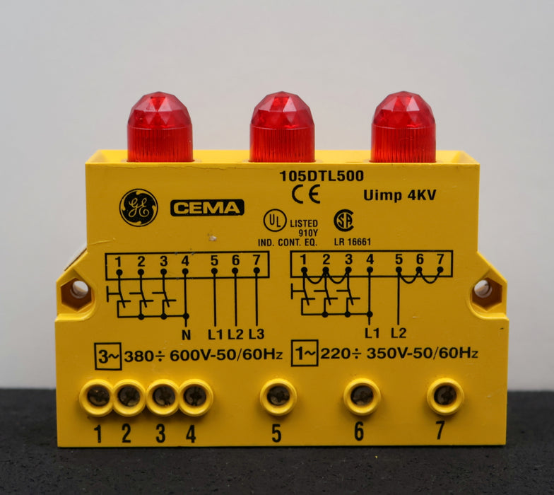 Bild des Artikels GENERAL-ELECTRIC-CEMA-105DTL500-Signaleinheit-Uimp-4kV-380/600V-50/60Hz