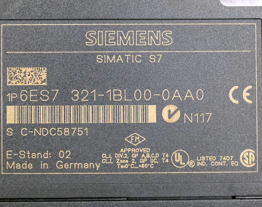 Bild des Artikels SIEMENS-SIMATIC-S7-Digitaleingabe-6ES7321-1BL00-0AA0-E-Stand-02-gebraucht