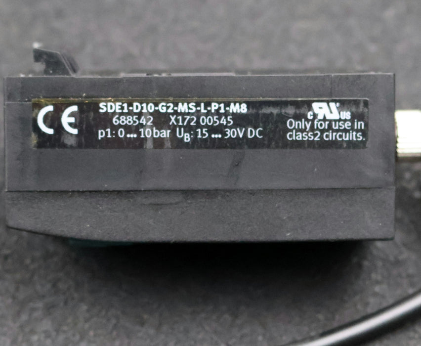 Bild des Artikels FESTO-Drucksensor-SDE1-D10-G2-MS-L-P1-M8-Mat.Nr.-688542-0-10bar-15-30VDC