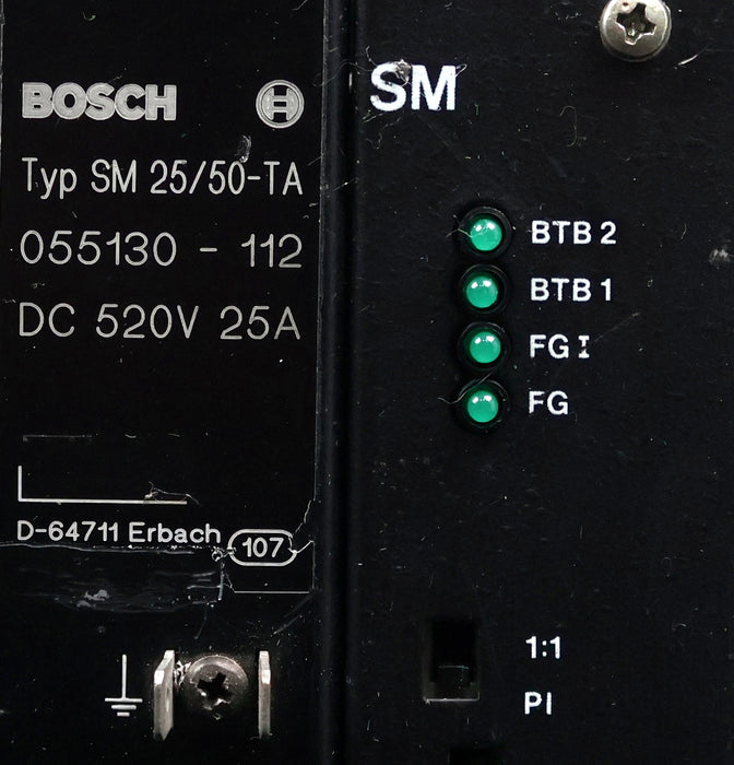 Bild des Artikels BOSCH-Servomodul-Typ-SM-25/50-TA-055130-112-520VDC-25A-ohne-Prüfkarte-gebraucht