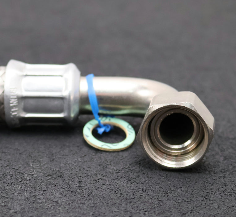 Bild des Artikels Panzerschlauch-Länge-500mm-Überwurfmutter-am-Bogen-3/4''-PN10-DN19-LC-unbenutzt