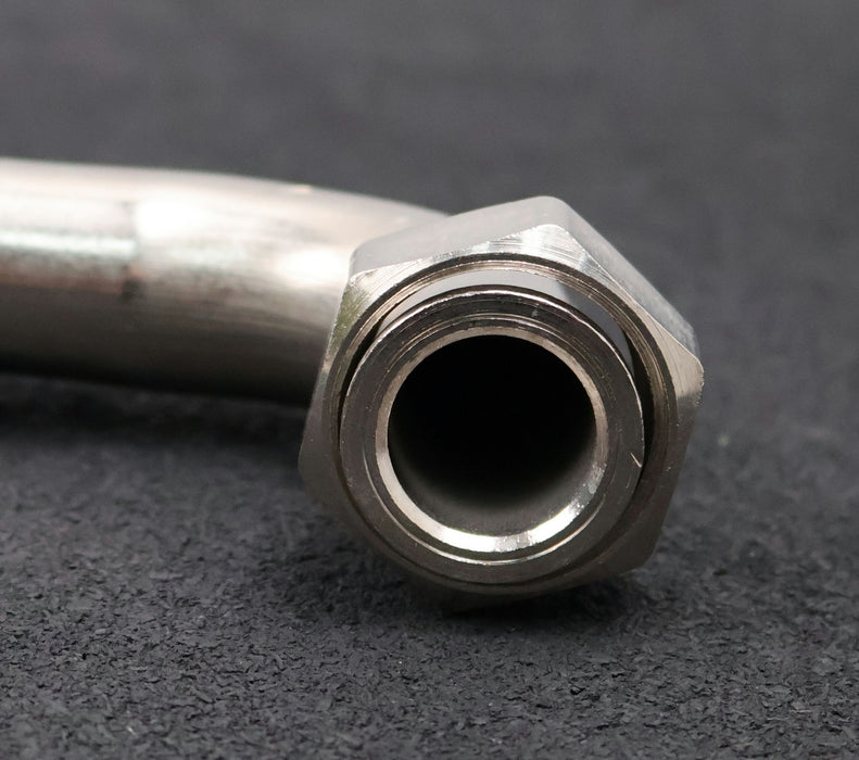 Bild des Artikels Panzerschlauch-Länge-750mm-Überwurfmutter-am-Bogen-1''-PN10-RF22-TR25-unbenutzt