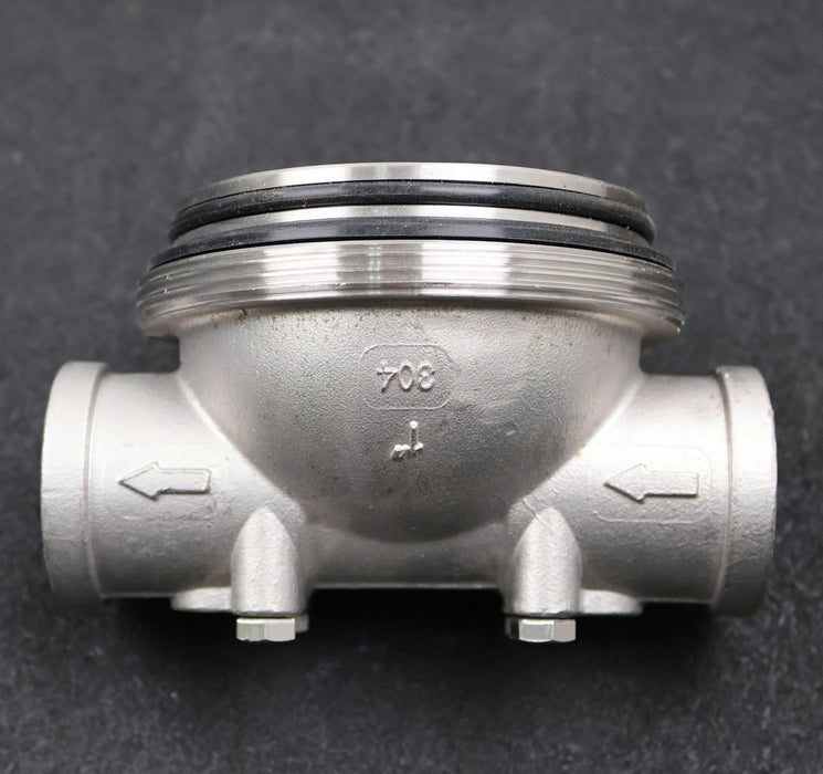 Bild des Artikels Edelstahl-Filterkopf-AußengewindeØ-98,6mm-Anschlüsse-1''-unbenutzt