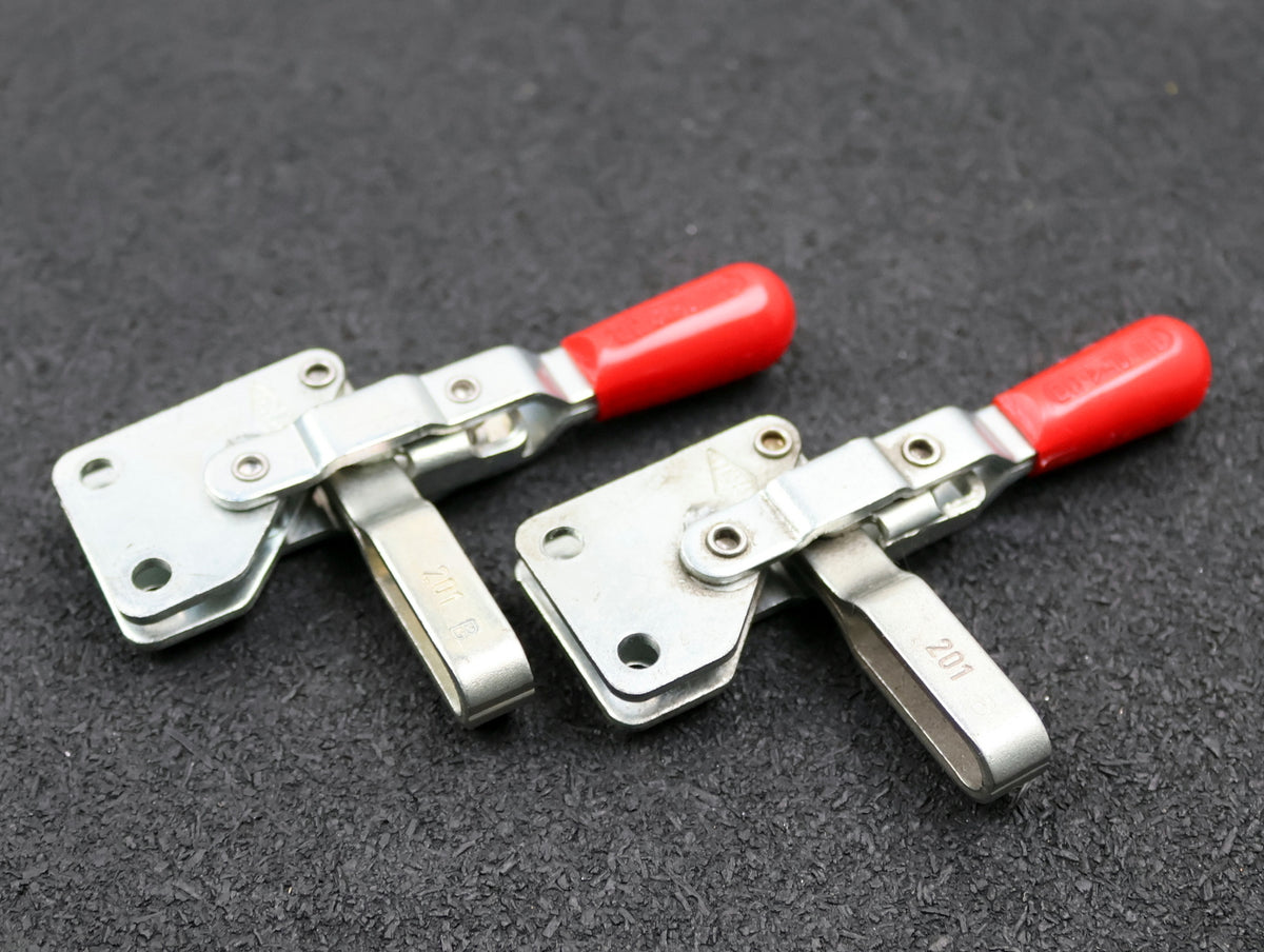 DESTACO 2x Vertikal-Kniehebelspanner Model 201-UB Haltekraft max. 440N ...